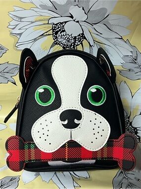 Bath & Body Works Carry On Makeup Bag Purse Christmas Holiday Boston Terrier Dog